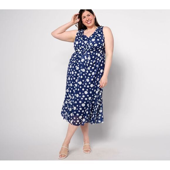Isaac Mizrahi Live! Women's Dress Sz S Regular Always Twist Front Blue A638409 - Picture 1 of 4